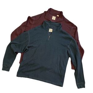 RedHead brand quarter-zip pullovers Lot Of 2 Sz XL waffle knit texture Bass Pro